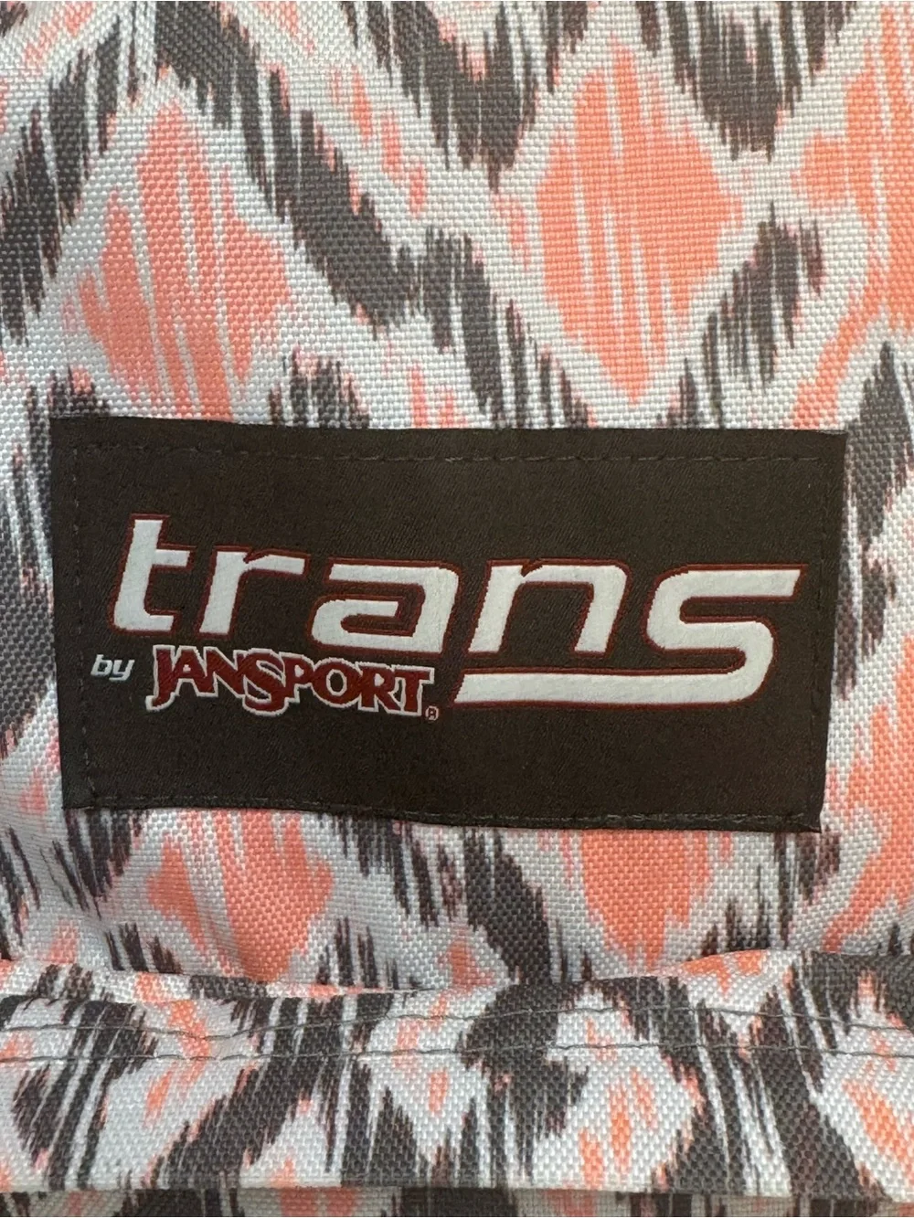 JanSport Trans SuperMax Southwest Ikat Geometric 17” Student Backpack Coral Gray
